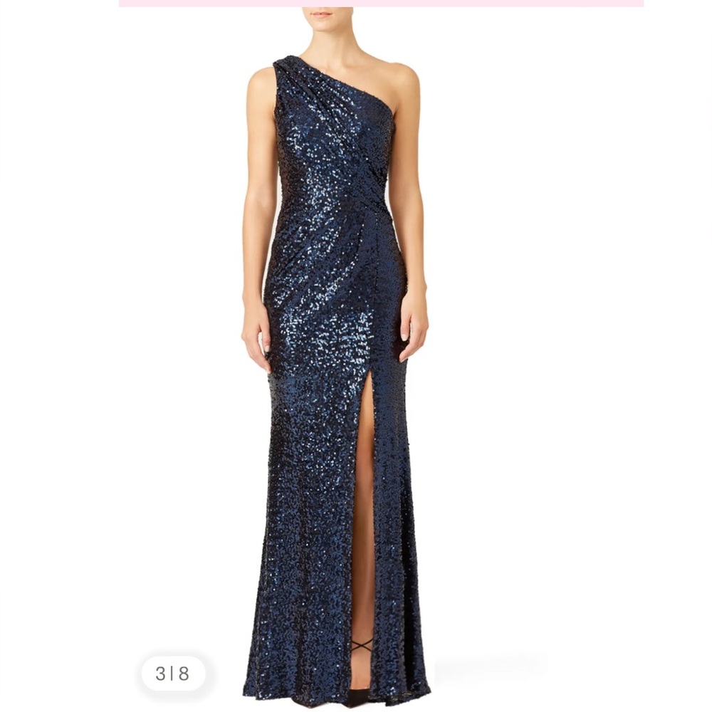 Badgley Mischka Navy Constellation Gown